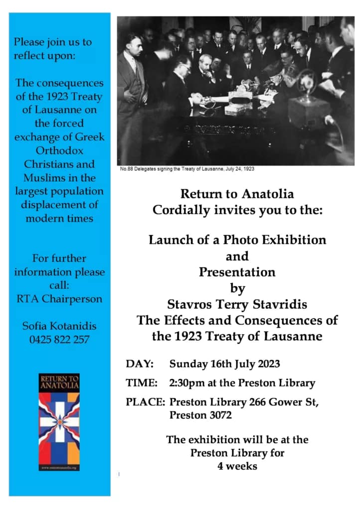 Photo Exhibition of the 100 year commemoration of the Treaty of Lausanne